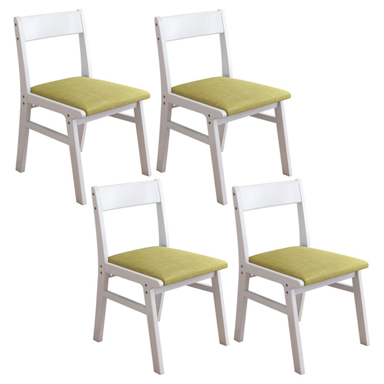 Home Contemporary Side Chair Open Back Upholstered Wood Dining Room Chair Green 4 Piece Set White Clearhalo ' kitchen&dining_furn' 'Dining Chairs' 'Dining Tables & Seating' 'dining_chair' 'furn' 'furn_dining_chair' 'Furniture' 'furniture_dining_chair' 'Kitchen & Dining Furniture' 'kitchen' 3702634