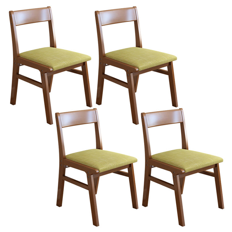 Home Contemporary Side Chair Open Back Upholstered Wood Dining Room Chair Green 4 Piece Set Walnut Clearhalo ' kitchen&dining_furn' 'Dining Chairs' 'Dining Tables & Seating' 'dining_chair' 'furn' 'furn_dining_chair' 'Furniture' 'furniture_dining_chair' 'Kitchen & Dining Furniture' 'kitchen' 3702640