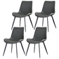 Contemporary Style Faux Leather Dining Chairs with 4 Black Finish Legs Armless Chairs Dark Gray 4 Piece Set Clearhalo ' kitchen&dining_furn' 'Dining Chairs' 'Dining Tables & Seating' 'dining_chair' 'furn' 'furn_dining_chair' 'Furniture' 'furniture_dining_chair' 'Kitchen & Dining Furniture' 'kitchen' 3702657