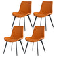 Contemporary Style Faux Leather Dining Chairs with 4 Black Finish Legs Armless Chairs Orange 4 Piece Set Clearhalo ' kitchen&dining_furn' 'Dining Chairs' 'Dining Tables & Seating' 'dining_chair' 'furn' 'furn_dining_chair' 'Furniture' 'furniture_dining_chair' 'Kitchen & Dining Furniture' 'kitchen' 3702670