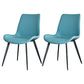 Contemporary Style Faux Leather Dining Chairs with 4 Black Finish Legs Armless Chairs Blue 2 Piece Set Clearhalo ' kitchen&dining_furn' 'Dining Chairs' 'Dining Tables & Seating' 'dining_chair' 'furn' 'furn_dining_chair' 'Furniture' 'furniture_dining_chair' 'Kitchen & Dining Furniture' 'kitchen' 3702677