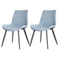 Contemporary Style Faux Leather Dining Chairs with 4 Black Finish Legs Armless Chairs Light Blue 2 Piece Set Clearhalo ' kitchen&dining_furn' 'Dining Chairs' 'Dining Tables & Seating' 'dining_chair' 'furn' 'furn_dining_chair' 'Furniture' 'furniture_dining_chair' 'Kitchen & Dining Furniture' 'kitchen' 3702680