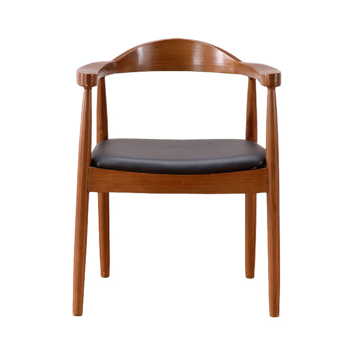 Scandinavian Style Wood Dining Chair Home Open Back Dining Side Chair with Arm Red Brown 1 Piece Clearhalo ' kitchen&dining_furn' 'Dining Chairs' 'Dining Tables & Seating' 'dining_chair' 'furn' 'furn_dining_chair' 'Furniture' 'furniture_dining_chair' 'Kitchen & Dining Furniture' 'kitchen' 3702695