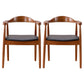 Scandinavian Style Wood Dining Chair Home Open Back Dining Side Chair with Arm Red Brown 2 Piece Set Clearhalo ' kitchen&dining_furn' 'Dining Chairs' 'Dining Tables & Seating' 'dining_chair' 'furn' 'furn_dining_chair' 'Furniture' 'furniture_dining_chair' 'Kitchen & Dining Furniture' 'kitchen' 3702697