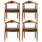 Scandinavian Style Wood Dining Chair Home Open Back Dining Side Chair with Arm Red Brown 4 Piece Set Clearhalo ' kitchen&dining_furn' 'Dining Chairs' 'Dining Tables & Seating' 'dining_chair' 'furn' 'furn_dining_chair' 'Furniture' 'furniture_dining_chair' 'Kitchen & Dining Furniture' 'kitchen' 3702698