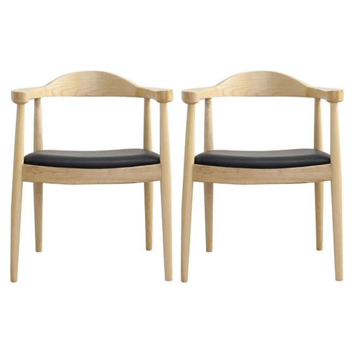Scandinavian Style Wood Dining Chair Home Open Back Dining Side Chair with Arm Natural 2 Piece Set Clearhalo ' kitchen&dining_furn' 'Dining Chairs' 'Dining Tables & Seating' 'dining_chair' 'furn' 'furn_dining_chair' 'Furniture' 'furniture_dining_chair' 'Kitchen & Dining Furniture' 'kitchen' 3702707