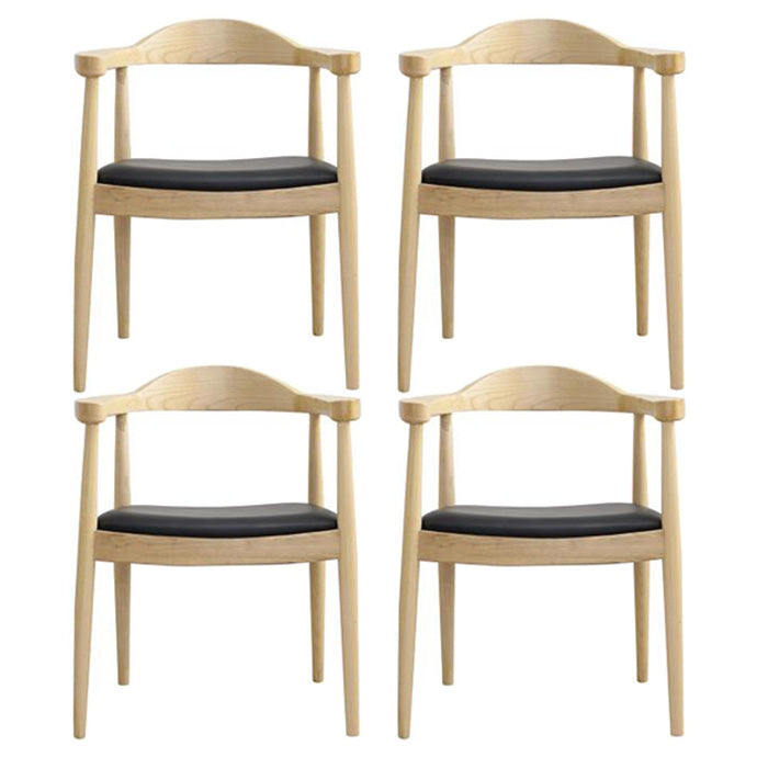 Scandinavian Style Wood Dining Chair Home Open Back Dining Side Chair with Arm Natural 4 Piece Set Clearhalo ' kitchen&dining_furn' 'Dining Chairs' 'Dining Tables & Seating' 'dining_chair' 'furn' 'furn_dining_chair' 'Furniture' 'furniture_dining_chair' 'Kitchen & Dining Furniture' 'kitchen' 3702708