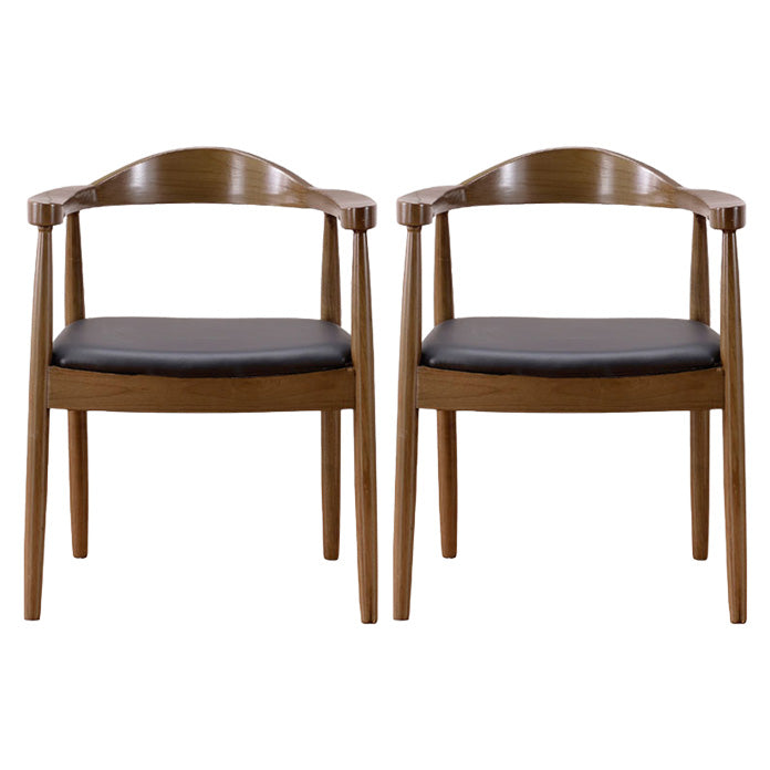 Scandinavian Style Wood Dining Chair Home Open Back Dining Side Chair with Arm Walnut 2 Piece Set Clearhalo ' kitchen&dining_furn' 'Dining Chairs' 'Dining Tables & Seating' 'dining_chair' 'furn' 'furn_dining_chair' 'Furniture' 'furniture_dining_chair' 'Kitchen & Dining Furniture' 'kitchen' 3702710