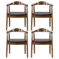 Scandinavian Style Wood Dining Chair Home Open Back Dining Side Chair with Arm Walnut 4 Piece Set Clearhalo ' kitchen&dining_furn' 'Dining Chairs' 'Dining Tables & Seating' 'dining_chair' 'furn' 'furn_dining_chair' 'Furniture' 'furniture_dining_chair' 'Kitchen & Dining Furniture' 'kitchen' 3702711