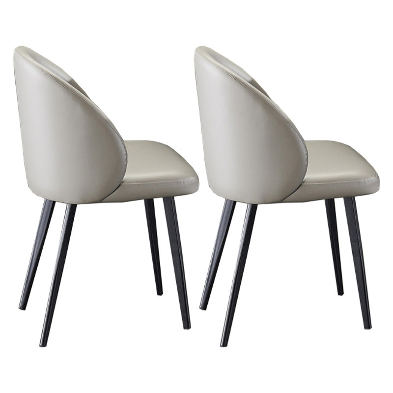 Minimalist Style Faux Leather Side Chair Upholstered Armless Dining Chairs for Home White 2 Piece Set Clearhalo ' kitchen&dining_furn' 'Dining Chairs' 'Dining Tables & Seating' 'dining_chair' 'furn' 'furn_dining_chair' 'Furniture' 'furniture_dining_chair' 'Kitchen & Dining Furniture' 'kitchen' 3702740