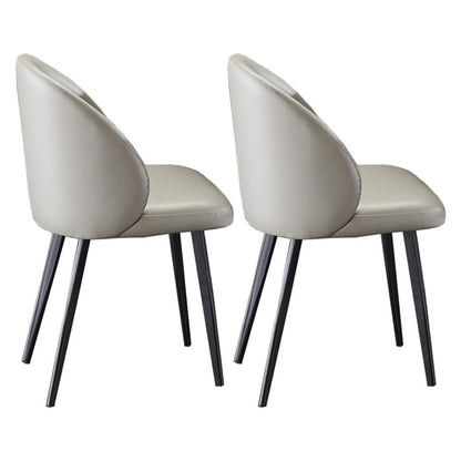 Minimalist Style Faux Leather Side Chair Upholstered Armless Dining Chairs for Home White 2 Piece Set Clearhalo ' kitchen&dining_furn' 'Dining Chairs' 'Dining Tables & Seating' 'dining_chair' 'furn' 'furn_dining_chair' 'Furniture' 'furniture_dining_chair' 'Kitchen & Dining Furniture' 'kitchen' 3702740