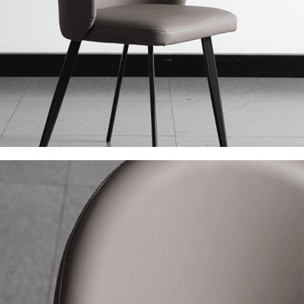 Minimalist Style Faux Leather Side Chair Upholstered Armless Dining Chairs for Home Clearhalo ' kitchen&dining_furn' 'Dining Chairs' 'Dining Tables & Seating' 'dining_chair' 'furn' 'furn_dining_chair' 'Furniture' 'furniture_dining_chair' 'Kitchen & Dining Furniture' 'kitchen' 3702746