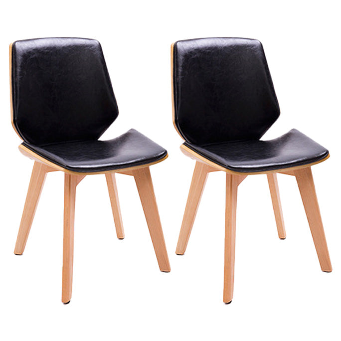 Home Contemporary Side Chair Solid Back Upholstered Wood Dining Room Chair Black 2 Piece Set Natural Wood Clearhalo ' kitchen&dining_furn' 'Dining Chairs' 'Dining Tables & Seating' 'dining_chair' 'furn' 'furn_dining_chair' 'Furniture' 'furniture_dining_chair' 'Kitchen & Dining Furniture' 'kitchen' 3702756