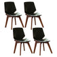Home Contemporary Side Chair Solid Back Upholstered Wood Dining Room Chair Black 4 Piece Set Walnut Clearhalo ' kitchen&dining_furn' 'Dining Chairs' 'Dining Tables & Seating' 'dining_chair' 'furn' 'furn_dining_chair' 'Furniture' 'furniture_dining_chair' 'Kitchen & Dining Furniture' 'kitchen' 3702763