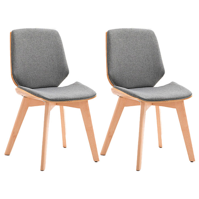 Home Contemporary Side Chair Solid Back Upholstered Wood Dining Room Chair Grey 2 Piece Set Natural Wood Clearhalo ' kitchen&dining_furn' 'Dining Chairs' 'Dining Tables & Seating' 'dining_chair' 'furn' 'furn_dining_chair' 'Furniture' 'furniture_dining_chair' 'Kitchen & Dining Furniture' 'kitchen' 3702767