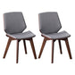 Home Contemporary Side Chair Solid Back Upholstered Wood Dining Room Chair Grey 2 Piece Set Walnut Clearhalo ' kitchen&dining_furn' 'Dining Chairs' 'Dining Tables & Seating' 'dining_chair' 'furn' 'furn_dining_chair' 'Furniture' 'furniture_dining_chair' 'Kitchen & Dining Furniture' 'kitchen' 3702772