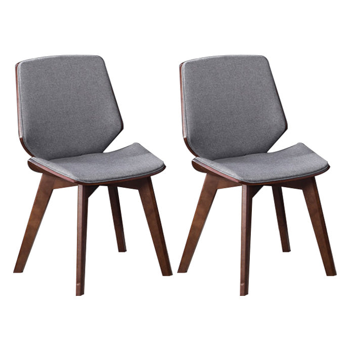 Home Contemporary Side Chair Solid Back Upholstered Wood Dining Room Chair Grey 2 Piece Set Walnut Clearhalo ' kitchen&dining_furn' 'Dining Chairs' 'Dining Tables & Seating' 'dining_chair' 'furn' 'furn_dining_chair' 'Furniture' 'furniture_dining_chair' 'Kitchen & Dining Furniture' 'kitchen' 3702772