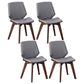 Home Contemporary Side Chair Solid Back Upholstered Wood Dining Room Chair Grey 4 Piece Set Walnut Clearhalo ' kitchen&dining_furn' 'Dining Chairs' 'Dining Tables & Seating' 'dining_chair' 'furn' 'furn_dining_chair' 'Furniture' 'furniture_dining_chair' 'Kitchen & Dining Furniture' 'kitchen' 3702774