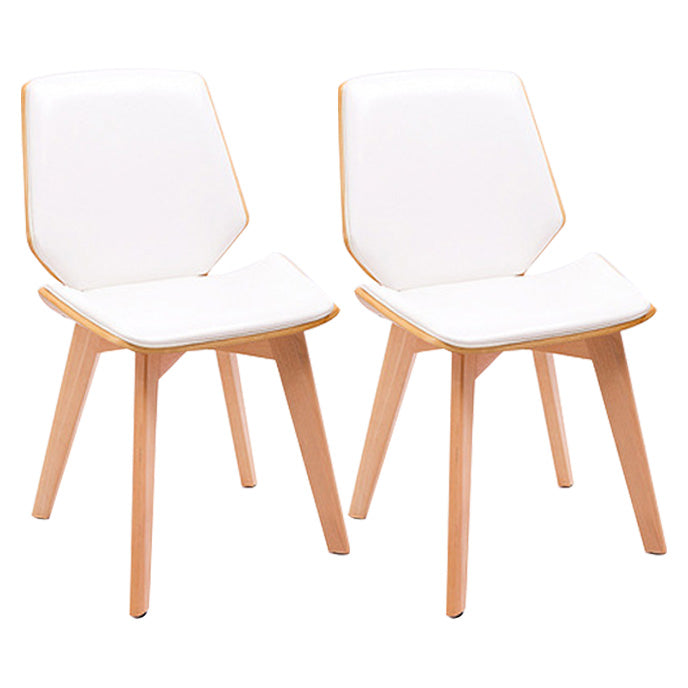 Home Contemporary Side Chair Solid Back Upholstered Wood Dining Room Chair White 2 Piece Set Natural Wood Clearhalo ' kitchen&dining_furn' 'Dining Chairs' 'Dining Tables & Seating' 'dining_chair' 'furn' 'furn_dining_chair' 'Furniture' 'furniture_dining_chair' 'Kitchen & Dining Furniture' 'kitchen' 3702776
