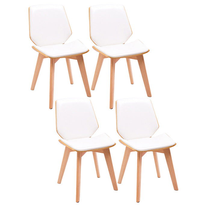 Home Contemporary Side Chair Solid Back Upholstered Wood Dining Room Chair White 4 Piece Set Natural Wood Clearhalo ' kitchen&dining_furn' 'Dining Chairs' 'Dining Tables & Seating' 'dining_chair' 'furn' 'furn_dining_chair' 'Furniture' 'furniture_dining_chair' 'Kitchen & Dining Furniture' 'kitchen' 3702777