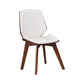 Home Contemporary Side Chair Solid Back Upholstered Wood Dining Room Chair White 1 Piece Walnut Clearhalo ' kitchen&dining_furn' 'Dining Chairs' 'Dining Tables & Seating' 'dining_chair' 'furn' 'furn_dining_chair' 'Furniture' 'furniture_dining_chair' 'Kitchen & Dining Furniture' 'kitchen' 3702778