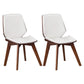 Home Contemporary Side Chair Solid Back Upholstered Wood Dining Room Chair White 2 Piece Set Walnut Clearhalo ' kitchen&dining_furn' 'Dining Chairs' 'Dining Tables & Seating' 'dining_chair' 'furn' 'furn_dining_chair' 'Furniture' 'furniture_dining_chair' 'Kitchen & Dining Furniture' 'kitchen' 3702779