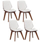 Home Contemporary Side Chair Solid Back Upholstered Wood Dining Room Chair White 4 Piece Set Walnut Clearhalo ' kitchen&dining_furn' 'Dining Chairs' 'Dining Tables & Seating' 'dining_chair' 'furn' 'furn_dining_chair' 'Furniture' 'furniture_dining_chair' 'Kitchen & Dining Furniture' 'kitchen' 3702780