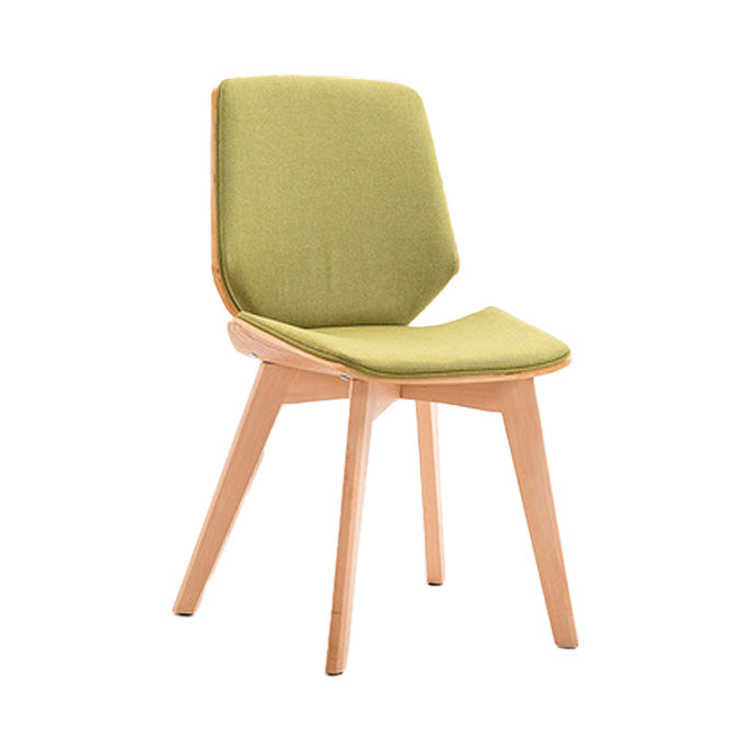 Home Contemporary Side Chair Solid Back Upholstered Wood Dining Room Chair Green 1 Piece Natural Wood Clearhalo ' kitchen&dining_furn' 'Dining Chairs' 'Dining Tables & Seating' 'dining_chair' 'furn' 'furn_dining_chair' 'Furniture' 'furniture_dining_chair' 'Kitchen & Dining Furniture' 'kitchen' 3702781