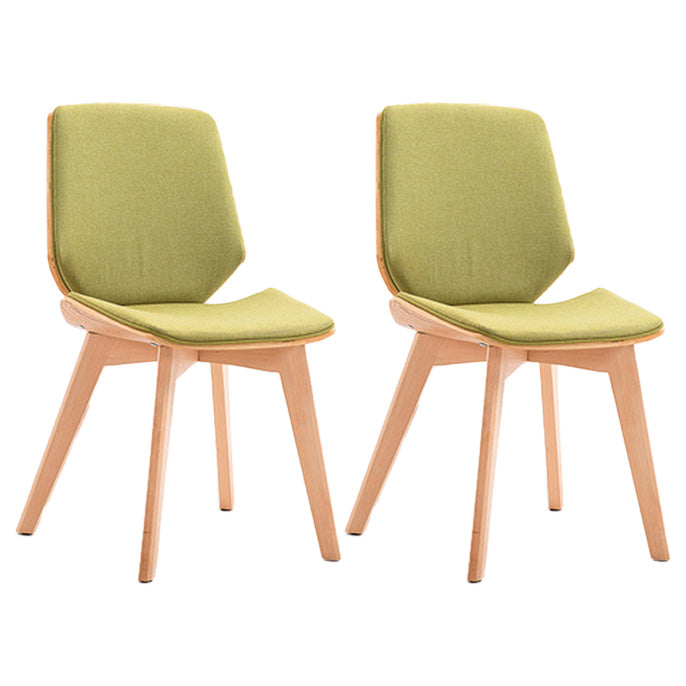 Home Contemporary Side Chair Solid Back Upholstered Wood Dining Room Chair Green 2 Piece Set Natural Wood Clearhalo ' kitchen&dining_furn' 'Dining Chairs' 'Dining Tables & Seating' 'dining_chair' 'furn' 'furn_dining_chair' 'Furniture' 'furniture_dining_chair' 'Kitchen & Dining Furniture' 'kitchen' 3702782