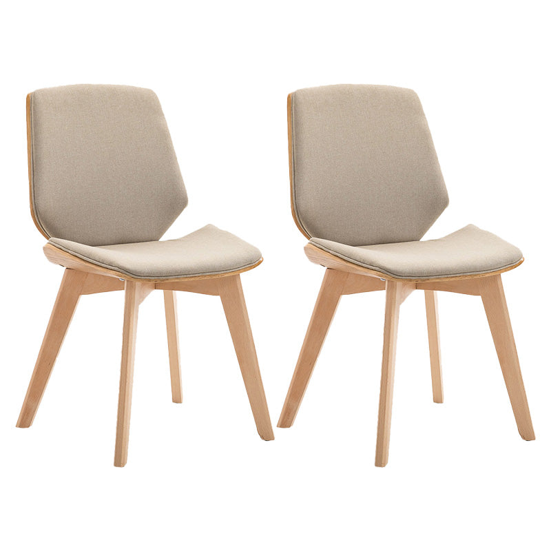 Home Contemporary Side Chair Solid Back Upholstered Wood Dining Room Chair Off-White 2 Piece Set Natural Wood Clearhalo ' kitchen&dining_furn' 'Dining Chairs' 'Dining Tables & Seating' 'dining_chair' 'furn' 'furn_dining_chair' 'Furniture' 'furniture_dining_chair' 'Kitchen & Dining Furniture' 'kitchen' 3702784