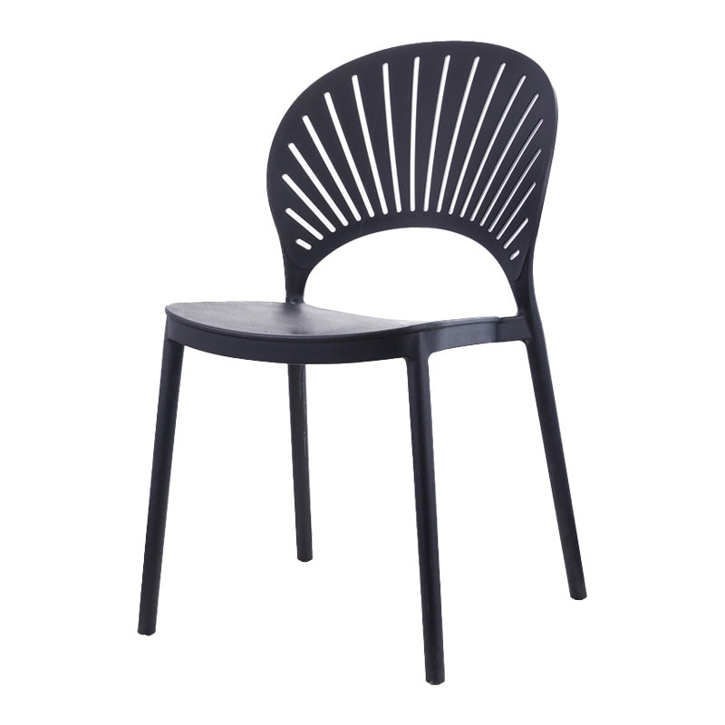 Scandinavian Plastic Dining Armless Chair Kitchen and Dining Room Side Chairs Black 1 Piece Clearhalo ' kitchen&dining_furn' 'Dining Chairs' 'Dining Tables & Seating' 'dining_chair' 'furn' 'furn_dining_chair' 'Furniture' 'furniture_dining_chair' 'Kitchen & Dining Furniture' 'kitchen' 3702787