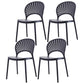 Scandinavian Plastic Dining Armless Chair Kitchen and Dining Room Side Chairs Black 4 Piece Set Clearhalo ' kitchen&dining_furn' 'Dining Chairs' 'Dining Tables & Seating' 'dining_chair' 'furn' 'furn_dining_chair' 'Furniture' 'furniture_dining_chair' 'Kitchen & Dining Furniture' 'kitchen' 3702790