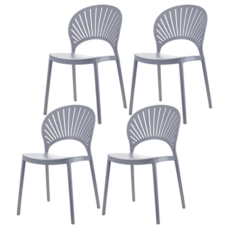 Scandinavian Plastic Dining Armless Chair Kitchen and Dining Room Side Chairs Grey 4 Piece Set Clearhalo ' kitchen&dining_furn' 'Dining Chairs' 'Dining Tables & Seating' 'dining_chair' 'furn' 'furn_dining_chair' 'Furniture' 'furniture_dining_chair' 'Kitchen & Dining Furniture' 'kitchen' 3702796