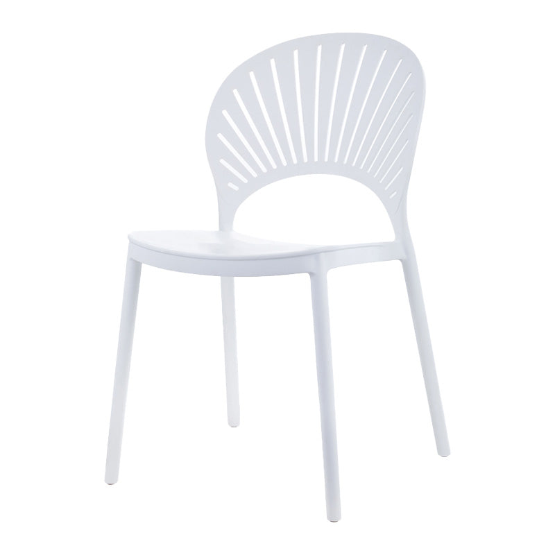 Scandinavian Plastic Dining Armless Chair Kitchen and Dining Room Side Chairs White 1 Piece Clearhalo ' kitchen&dining_furn' 'Dining Chairs' 'Dining Tables & Seating' 'dining_chair' 'furn' 'furn_dining_chair' 'Furniture' 'furniture_dining_chair' 'Kitchen & Dining Furniture' 'kitchen' 3702798