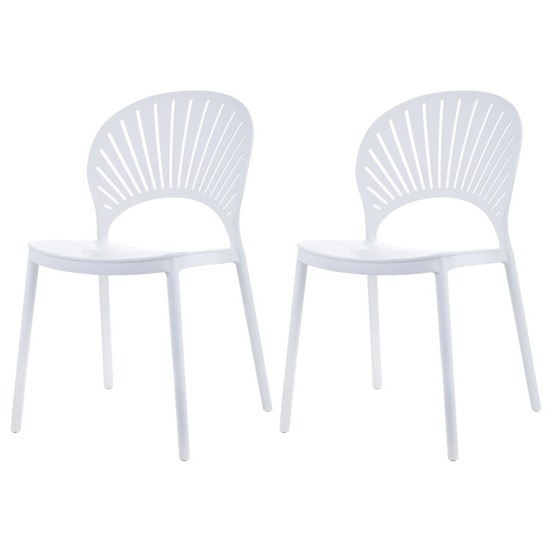 Scandinavian Plastic Dining Armless Chair Kitchen and Dining Room Side Chairs White 2 Piece Set Clearhalo ' kitchen&dining_furn' 'Dining Chairs' 'Dining Tables & Seating' 'dining_chair' 'furn' 'furn_dining_chair' 'Furniture' 'furniture_dining_chair' 'Kitchen & Dining Furniture' 'kitchen' 3702801
