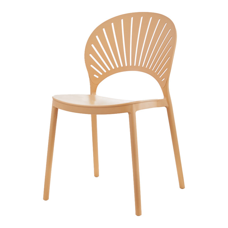 Scandinavian Plastic Dining Armless Chair Kitchen and Dining Room Side Chairs Beige 1 Piece Clearhalo ' kitchen&dining_furn' 'Dining Chairs' 'Dining Tables & Seating' 'dining_chair' 'furn' 'furn_dining_chair' 'Furniture' 'furniture_dining_chair' 'Kitchen & Dining Furniture' 'kitchen' 3702805
