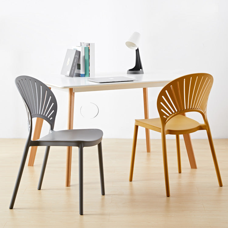 Scandinavian Plastic Dining Armless Chair Kitchen and Dining Room Side Chairs Clearhalo ' kitchen&dining_furn' 'Dining Chairs' 'Dining Tables & Seating' 'dining_chair' 'furn' 'furn_dining_chair' 'Furniture' 'furniture_dining_chair' 'Kitchen & Dining Furniture' 'kitchen' 3702808