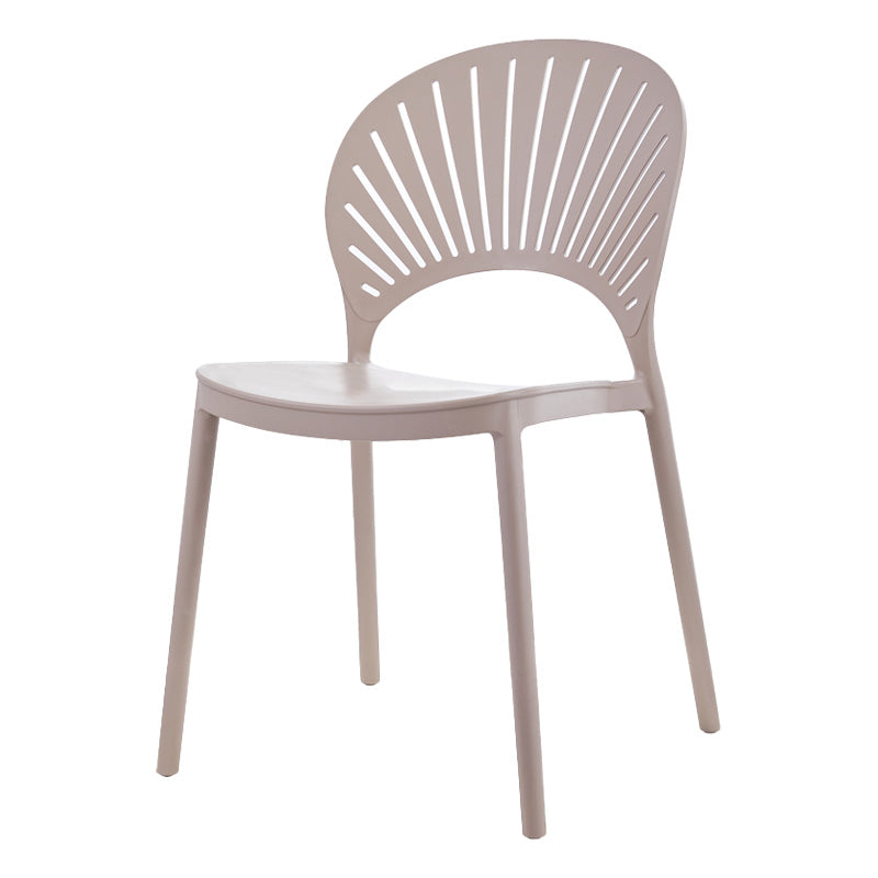 Scandinavian Plastic Dining Armless Chair Kitchen and Dining Room Side Chairs Khaki 1 Piece Clearhalo ' kitchen&dining_furn' 'Dining Chairs' 'Dining Tables & Seating' 'dining_chair' 'furn' 'furn_dining_chair' 'Furniture' 'furniture_dining_chair' 'Kitchen & Dining Furniture' 'kitchen' 3702816