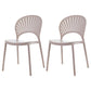 Scandinavian Plastic Dining Armless Chair Kitchen and Dining Room Side Chairs Khaki 2 Piece Set Clearhalo ' kitchen&dining_furn' 'Dining Chairs' 'Dining Tables & Seating' 'dining_chair' 'furn' 'furn_dining_chair' 'Furniture' 'furniture_dining_chair' 'Kitchen & Dining Furniture' 'kitchen' 3702817