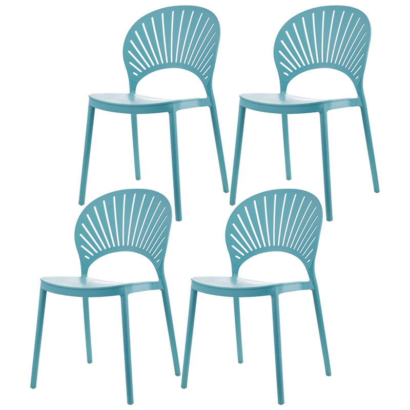 Scandinavian Plastic Dining Armless Chair Kitchen and Dining Room Side Chairs Lake Blue 4 Piece Set Clearhalo ' kitchen&dining_furn' 'Dining Chairs' 'Dining Tables & Seating' 'dining_chair' 'furn' 'furn_dining_chair' 'Furniture' 'furniture_dining_chair' 'Kitchen & Dining Furniture' 'kitchen' 3702824