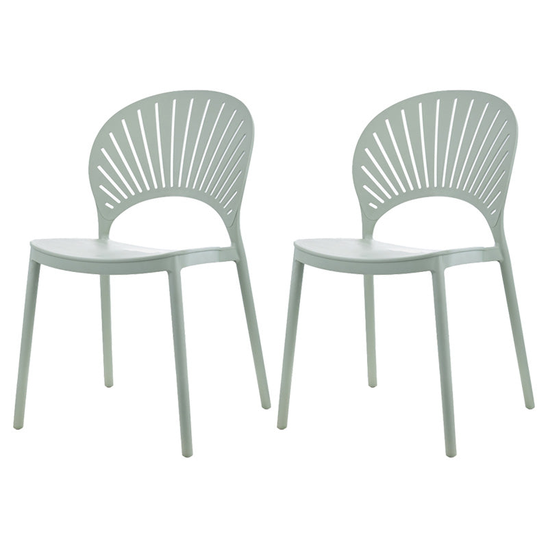 Scandinavian Plastic Dining Armless Chair Kitchen and Dining Room Side Chairs Pea Green 2 Piece Set Clearhalo ' kitchen&dining_furn' 'Dining Chairs' 'Dining Tables & Seating' 'dining_chair' 'furn' 'furn_dining_chair' 'Furniture' 'furniture_dining_chair' 'Kitchen & Dining Furniture' 'kitchen' 3702838