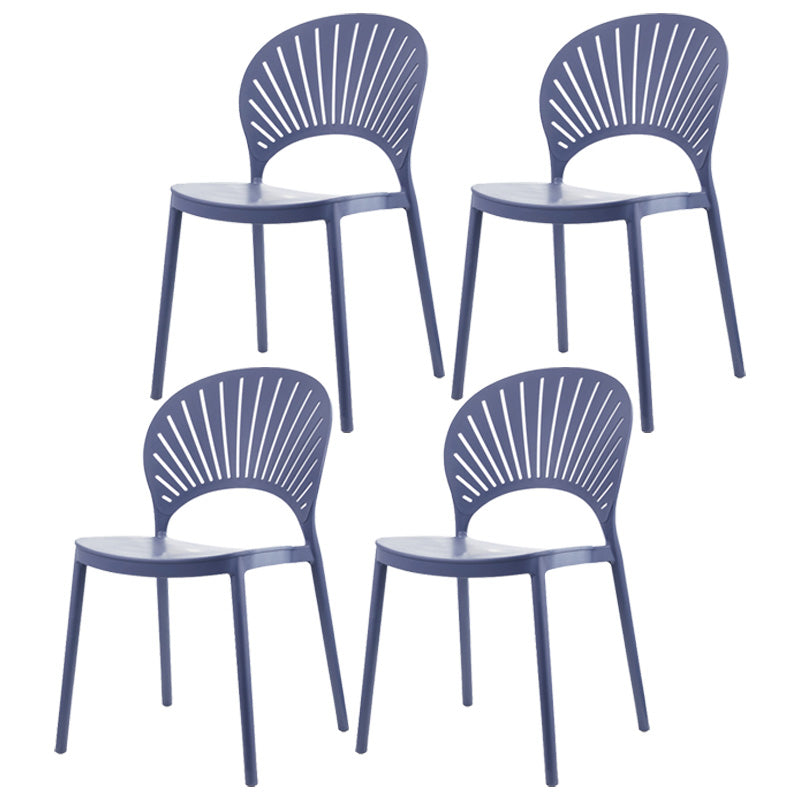 Scandinavian Plastic Dining Armless Chair Kitchen and Dining Room Side Chairs Gray Blue 4 Piece Set Clearhalo ' kitchen&dining_furn' 'Dining Chairs' 'Dining Tables & Seating' 'dining_chair' 'furn' 'furn_dining_chair' 'Furniture' 'furniture_dining_chair' 'Kitchen & Dining Furniture' 'kitchen' 3702842
