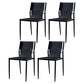Scandinavian Leather Armless Chairs Indoor Dining Side Chairs with Metal Legs Black 4 Piece Set Clearhalo ' kitchen&dining_furn' 'Dining Chairs' 'Dining Tables & Seating' 'dining_chair' 'furn' 'furn_dining_chair' 'Furniture' 'furniture_dining_chair' 'Kitchen & Dining Furniture' 'kitchen' 3702850