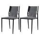 Scandinavian Leather Armless Chairs Indoor Dining Side Chairs with Metal Legs Grey 2 Piece Set Clearhalo ' kitchen&dining_furn' 'Dining Chairs' 'Dining Tables & Seating' 'dining_chair' 'furn' 'furn_dining_chair' 'Furniture' 'furniture_dining_chair' 'Kitchen & Dining Furniture' 'kitchen' 3702854
