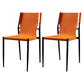 Scandinavian Leather Armless Chairs Indoor Dining Side Chairs with Metal Legs Orange 2 Piece Set Clearhalo ' kitchen&dining_furn' 'Dining Chairs' 'Dining Tables & Seating' 'dining_chair' 'furn' 'furn_dining_chair' 'Furniture' 'furniture_dining_chair' 'Kitchen & Dining Furniture' 'kitchen' 3702861