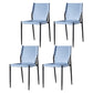Scandinavian Leather Armless Chairs Indoor Dining Side Chairs with Metal Legs Blue 4 Piece Set Clearhalo ' kitchen&dining_furn' 'Dining Chairs' 'Dining Tables & Seating' 'dining_chair' 'furn' 'furn_dining_chair' 'Furniture' 'furniture_dining_chair' 'Kitchen & Dining Furniture' 'kitchen' 3702873