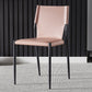 Scandinavian Leather Armless Chairs Indoor Dining Side Chairs with Metal Legs Light Pink 1 Piece Clearhalo ' kitchen&dining_furn' 'Dining Chairs' 'Dining Tables & Seating' 'dining_chair' 'furn' 'furn_dining_chair' 'Furniture' 'furniture_dining_chair' 'Kitchen & Dining Furniture' 'kitchen' 3702877