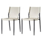 Scandinavian Leather Armless Chairs Indoor Dining Side Chairs with Metal Legs Off-White 2 Piece Set Clearhalo ' kitchen&dining_furn' 'Dining Chairs' 'Dining Tables & Seating' 'dining_chair' 'furn' 'furn_dining_chair' 'Furniture' 'furniture_dining_chair' 'Kitchen & Dining Furniture' 'kitchen' 3702881