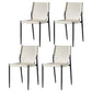 Scandinavian Leather Armless Chairs Indoor Dining Side Chairs with Metal Legs Off-White 4 Piece Set Clearhalo ' kitchen&dining_furn' 'Dining Chairs' 'Dining Tables & Seating' 'dining_chair' 'furn' 'furn_dining_chair' 'Furniture' 'furniture_dining_chair' 'Kitchen & Dining Furniture' 'kitchen' 3702882