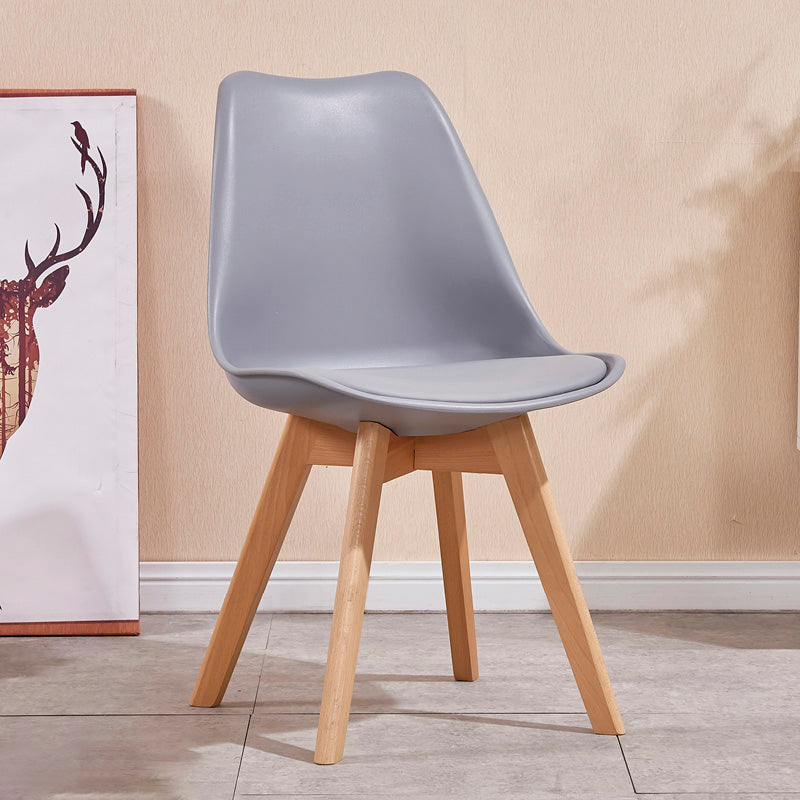 Contemporary Style Dining Room Chair Solid Back Armless Chair for Kitchen Grey 1 Piece Clearhalo ' kitchen&dining_furn' 'Dining Chairs' 'Dining Tables & Seating' 'dining_chair' 'Furniture' 'furniture_dining_chair' 'Kitchen & Dining Furniture' 'kitchen' 3702890